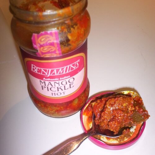 Mango pickle food photograph, illustrative demo product imagery; source Wikimedia Commons